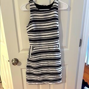 Banana Republic Black and White Striped Mini Dress